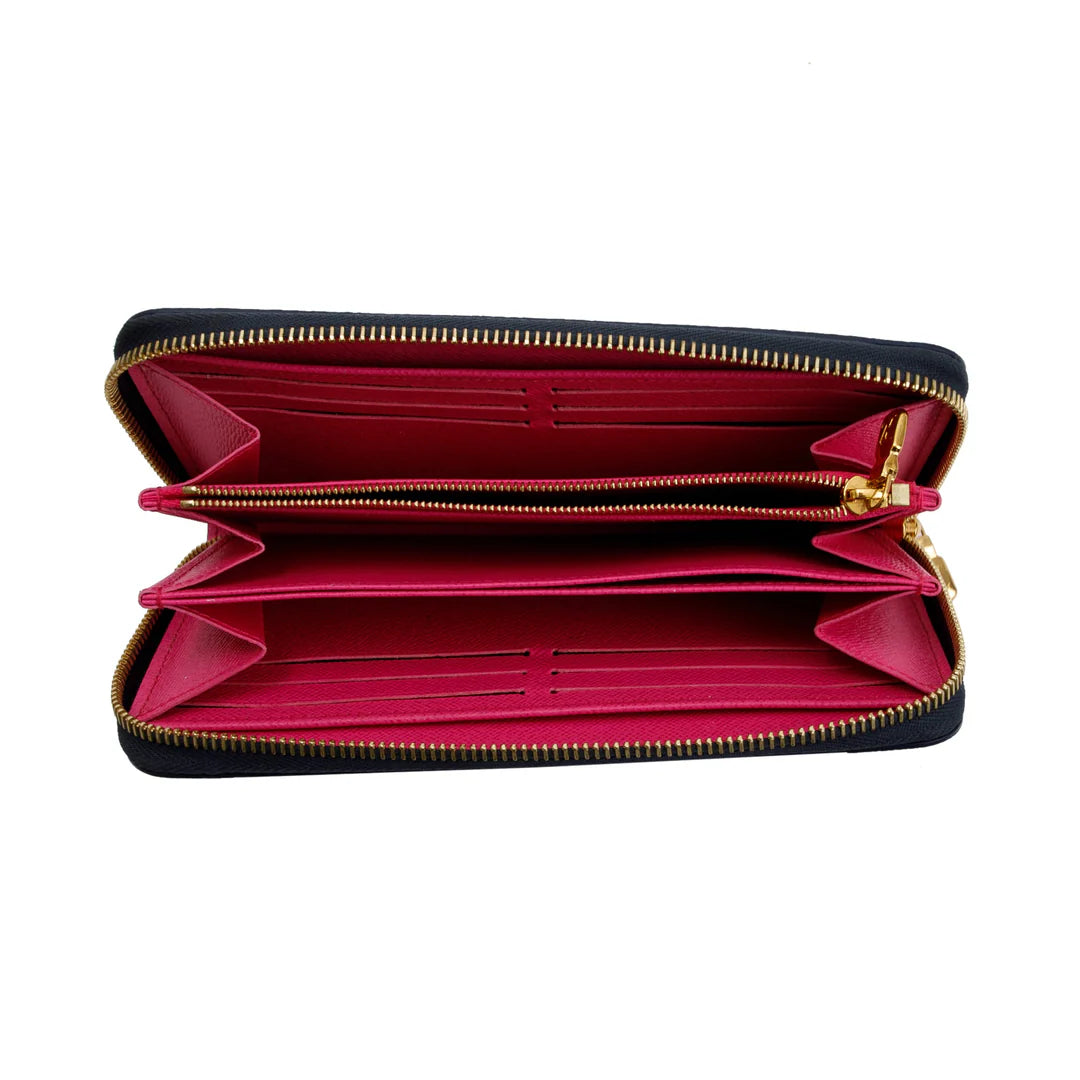 Giant Midnight Fuchsia Monogram Spring in the City Zippy Wallet w/ Box