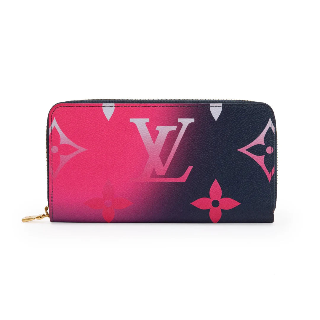 Giant Midnight Fuchsia Monogram Spring in the City Zippy Wallet w/ Box