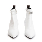 White Leather Callback Ankle Boots, Size 40 w/ Box Coeur Cult Core