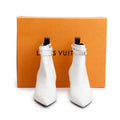 White Leather Callback Ankle Boots, Size 40 w/ Box Coeur Cult Core