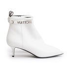 White Leather Callback Ankle Boots, Size 40 w/ Box Coeur Cult Core