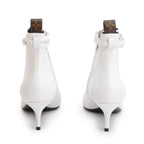 White Leather Callback Ankle Boots, Size 40 w/ Box Coeur Cult Core