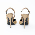 Versace Gold Crystal Embellished Slingback Pumps Size 40 Coeur Cult Core