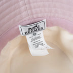 Hermes Pink Bucket Hat with Embroidered Logo Size 57 Coeur Cult Core