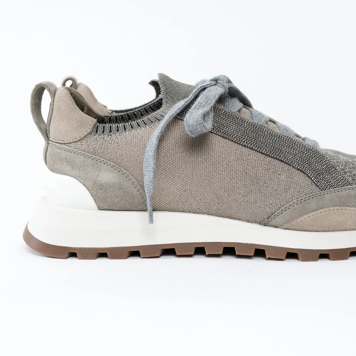 Brunello Cucinelli Grey Knit Sneakers Size 37 Coeur Cult Core