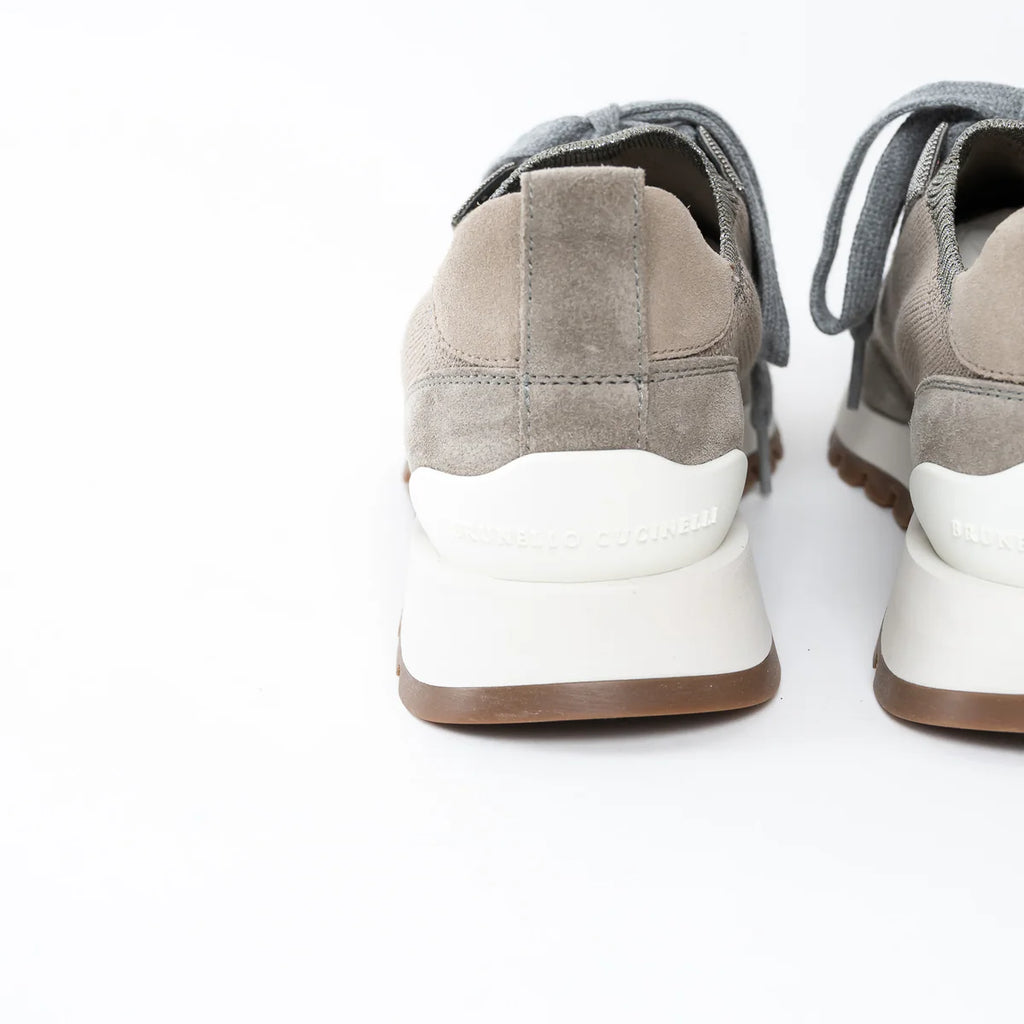 Brunello Cucinelli Grey Knit Sneakers Size 37 Coeur Cult Core