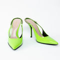 Gucci Neon Green Slingback Heels with Chain Detail Size 36.5 Coeur Cult Core