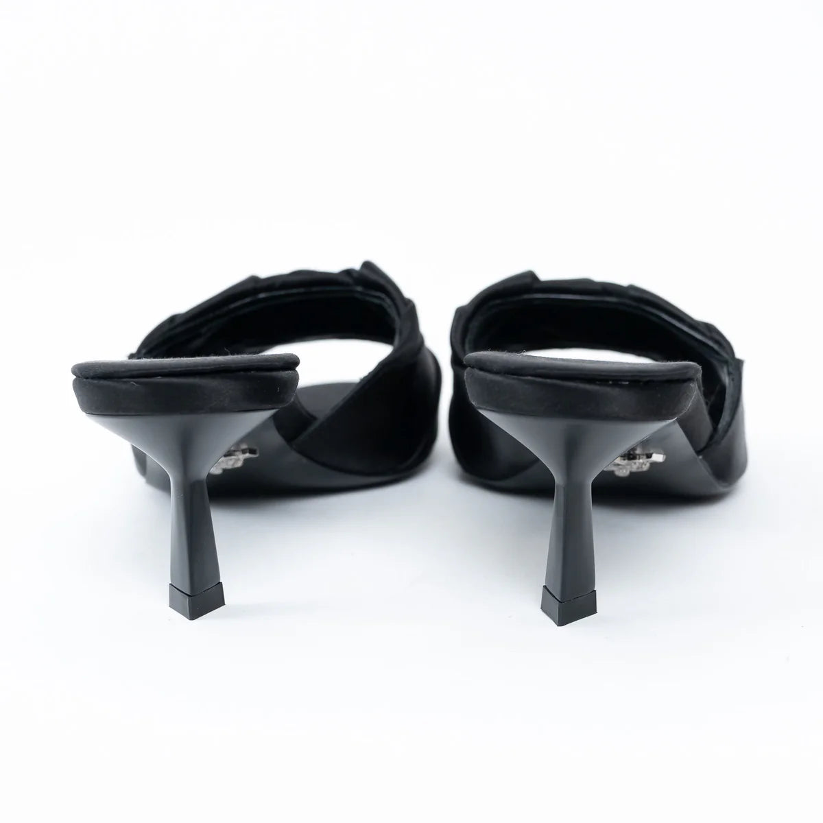 Prada Black Satin Flower Sandals Size 36.5 Coeur Cult Core