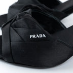 Prada Black Satin Flower Sandals Size 36.5 Coeur Cult Core