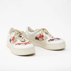 Gucci White Leather Woven Multicolor GG Sneakers Size 41 Coeur Cult Core