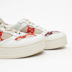 Gucci White Leather Woven Multicolor GG Sneakers Size 41 Coeur Cult Core