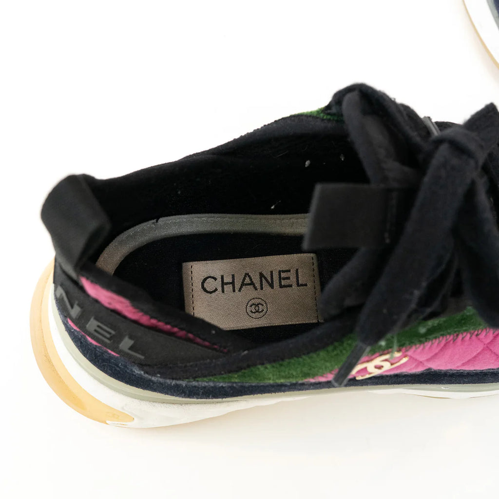 Pre-Loved Chanel™ Multicolor Suede Sneakers Size 36 Coeur Cult Core