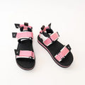Louis Vuitton Pink Nylon White Leather Sandals Size 36 Coeur Cult Core
