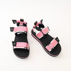 Louis Vuitton Pink Nylon White Leather Sandals Size 36 Coeur Cult Core