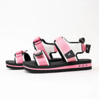 Louis Vuitton Pink Nylon White Leather Sandals Size 36 Coeur Cult Core
