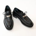 Hermes Black Calfskin Leather First Derby Loafers Size 38/40 Coeur Cult Core