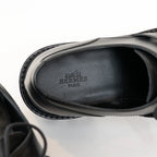 Hermes Black Calfskin Leather First Derby Loafers Size 38/40 Coeur Cult Core
