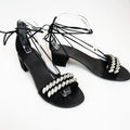 Guiseppe Zanotti Block Heel Sandals with Crystal Embellished Band Size 38 Coeur Cult Core