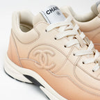 Pre-Loved Chanel™ Peach Gradient Smooth Leather Sneakers Size 37 Coeur Cult Core