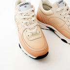 Pre-Loved Chanel™ Peach Gradient Smooth Leather Sneakers Size 37 Coeur Cult Core