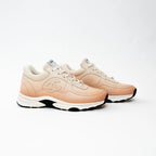 Pre-Loved Chanel™ Peach Gradient Smooth Leather Sneakers Size 37 Coeur Cult Core
