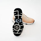 Pre-Loved Chanel™ Peach Gradient Smooth Leather Sneakers Size 37 Coeur Cult Core