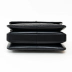 Black Grained Quilted Leather Large Trendy Bag