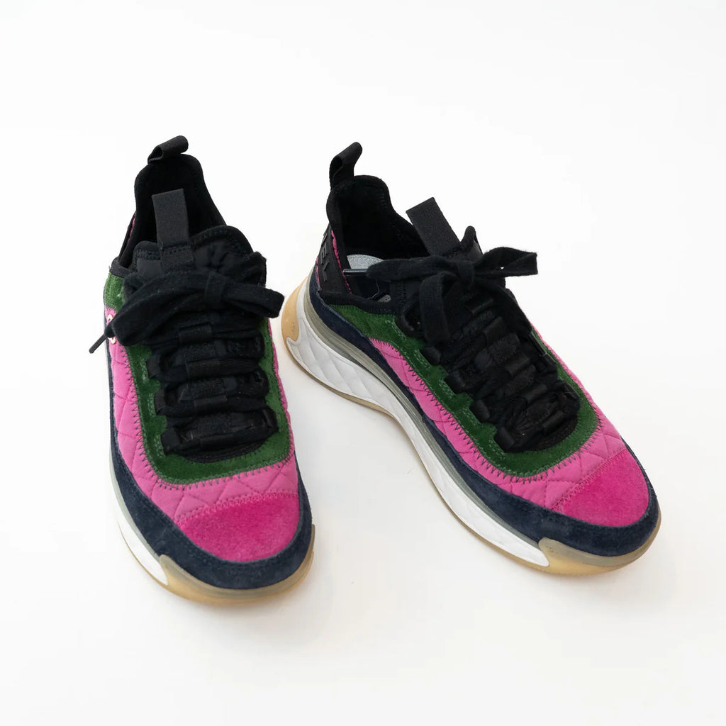 Pre-Loved Chanel™ Multicolor Suede Sneakers Size 36 Coeur Cult Core