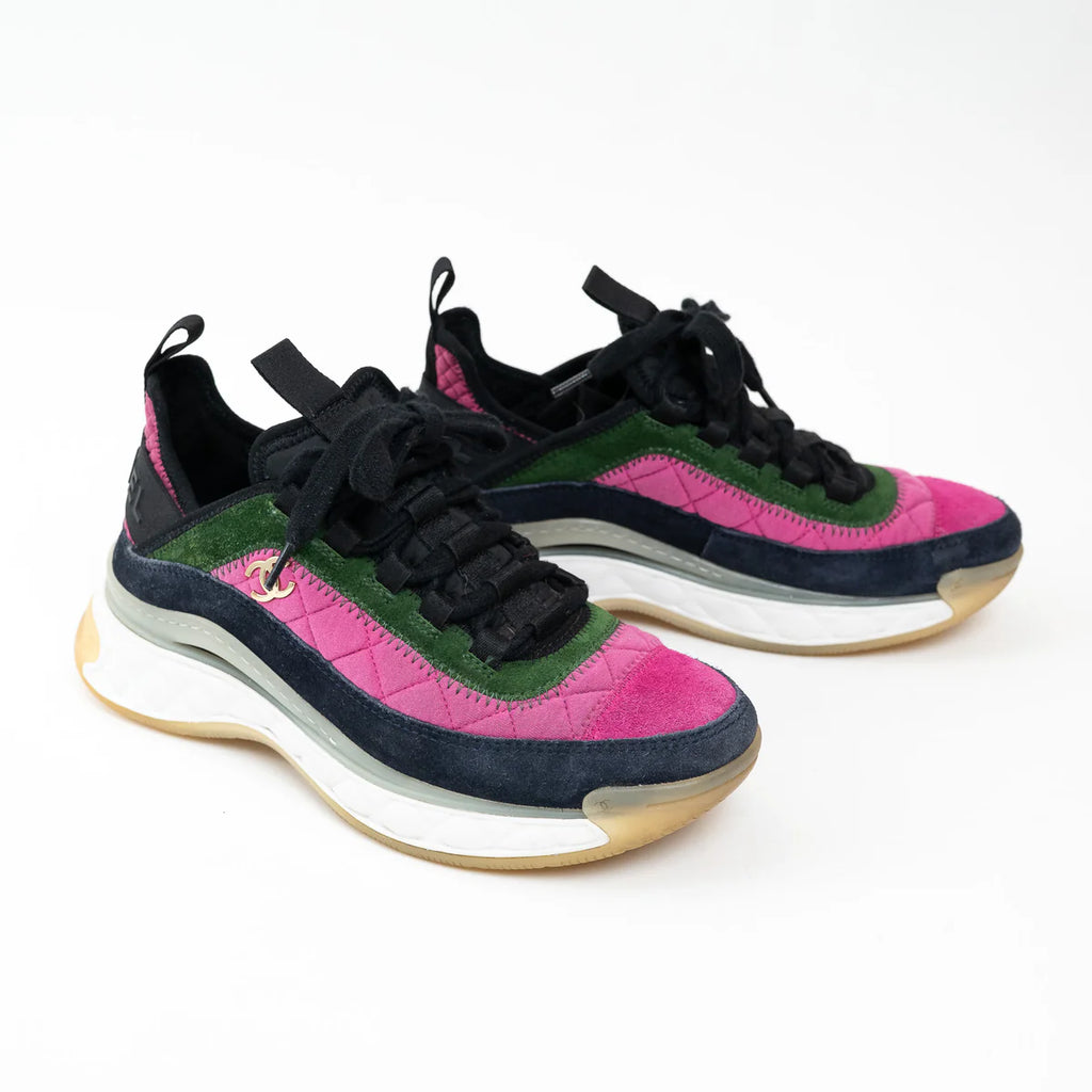 Pre-Loved Chanel™ Multicolor Suede Sneakers Size 36 Coeur Cult Core