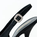 Saint Laurent Black Satin Slingback Pumps Size 40 Coeur Cult Core