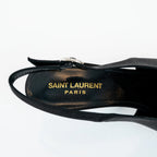 Saint Laurent Black Satin Slingback Pumps Size 40 Coeur Cult Core