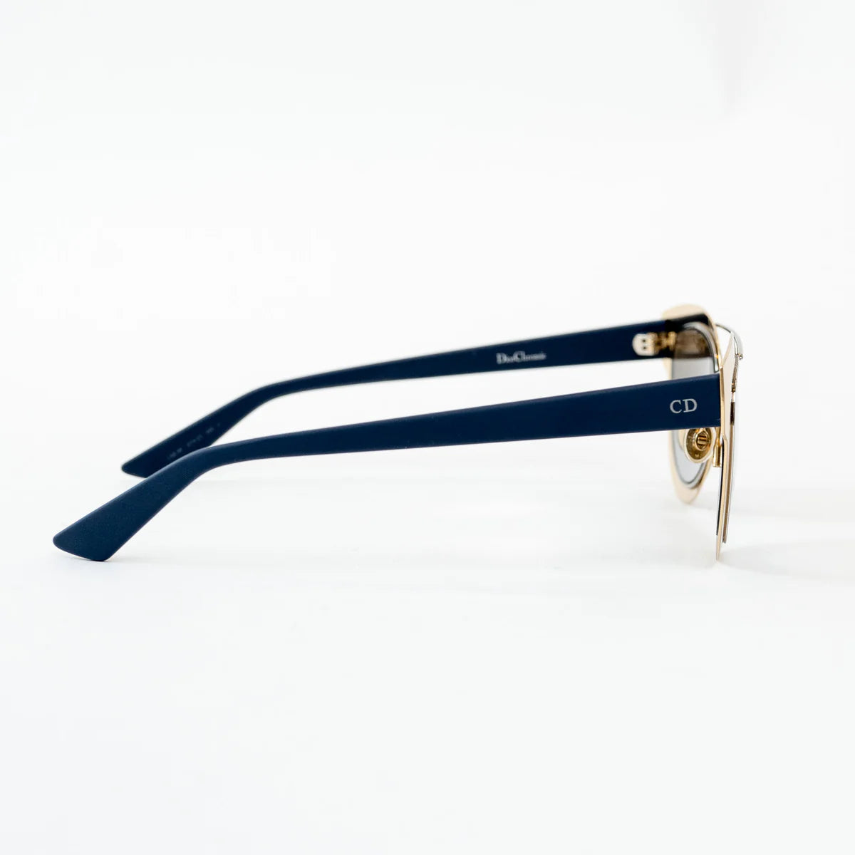 Dior Light Gold and Navy Double Bridge DiorChromic Sunglasses Coeur Cult Core