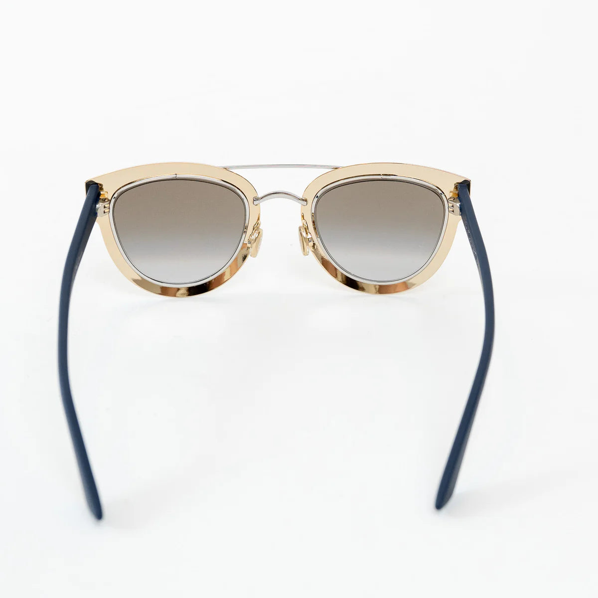 Dior Light Gold and Navy Double Bridge DiorChromic Sunglasses Coeur Cult Core