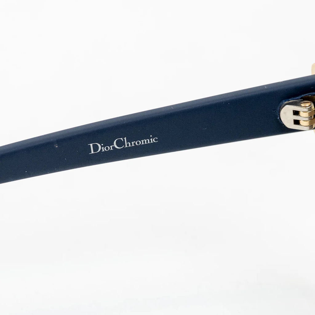 Dior Light Gold and Navy Double Bridge DiorChromic Sunglasses Coeur Cult Core