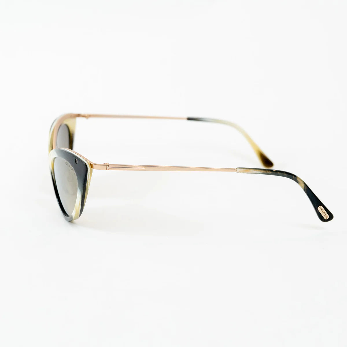 Tom Ford Rose Gold Black/White/Olive Frame Cateye Grace Sunglasses Coeur Cult Core