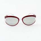 Pre-Loved Chanel™ Clear Cateye Sunglasses with Red Accents Coeur Cult Core