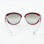 Pre-Loved Chanel™ Clear Cateye Sunglasses with Red Accents Coeur Cult Core