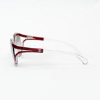 Pre-Loved Chanel™ Clear Cateye Sunglasses with Red Accents Coeur Cult Core