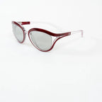 Pre-Loved Chanel™ Clear Cateye Sunglasses with Red Accents Coeur Cult Core