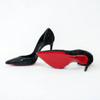 Christian Louboutin Black Velvet Iriza Pumps Size 39.5 Coeur Cult Core