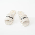 Christian Dior White Lambskin Embossed Every-D Slide Size 36 Coeur Cult Core