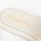 Christian Dior White Lambskin Embossed Every-D Slide Size 36 Coeur Cult Core