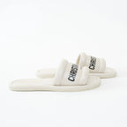 Christian Dior White Lambskin Embossed Every-D Slide Size 36 Coeur Cult Core
