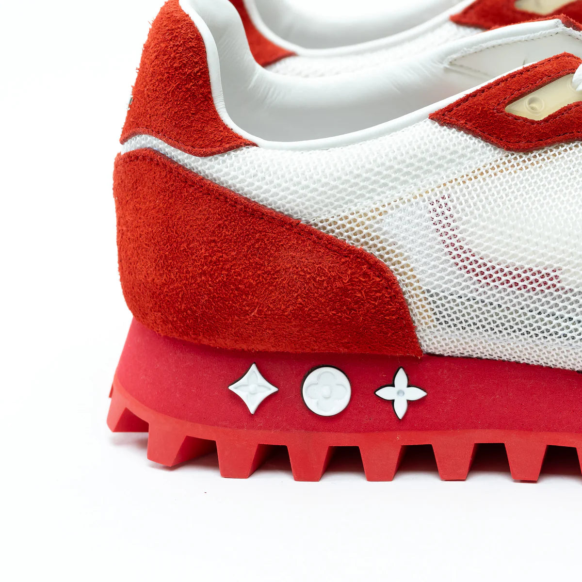Louis Vuitton Red/White Low Top Sneakers Size 8.5 Coeur Cult Core