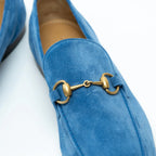 Gucci Blue Suede Horsebit Loafers Size 10.5 Coeur Cult Core