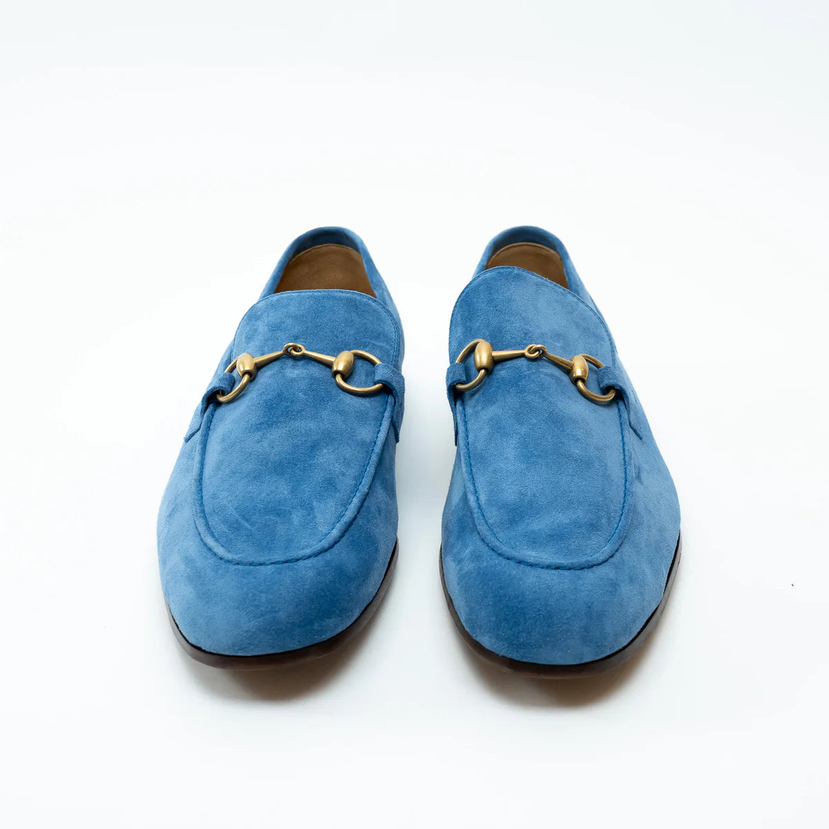 Gucci Blue Suede Horsebit Loafers Size 10.5 Coeur Cult Core