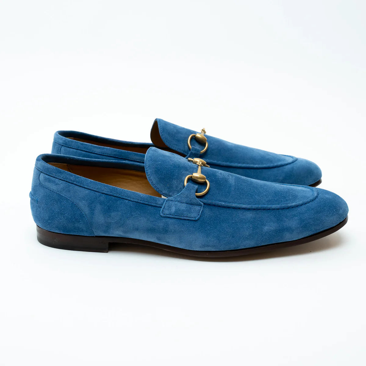 Gucci Blue Suede Horsebit Loafers Size 10.5 Coeur Cult Core