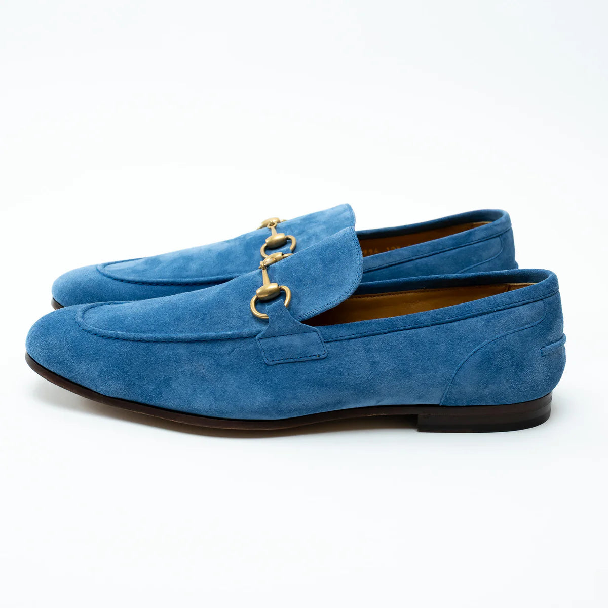 Gucci Blue Suede Horsebit Loafers Size 10.5 Coeur Cult Core