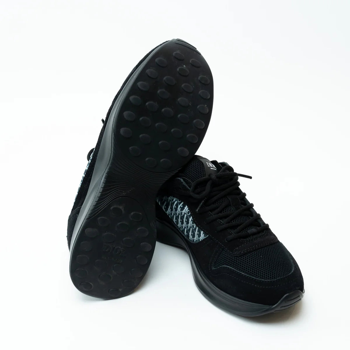 Dior Black Low Top Sneakers with Oblique Detail Size 43 Coeur Cult Core