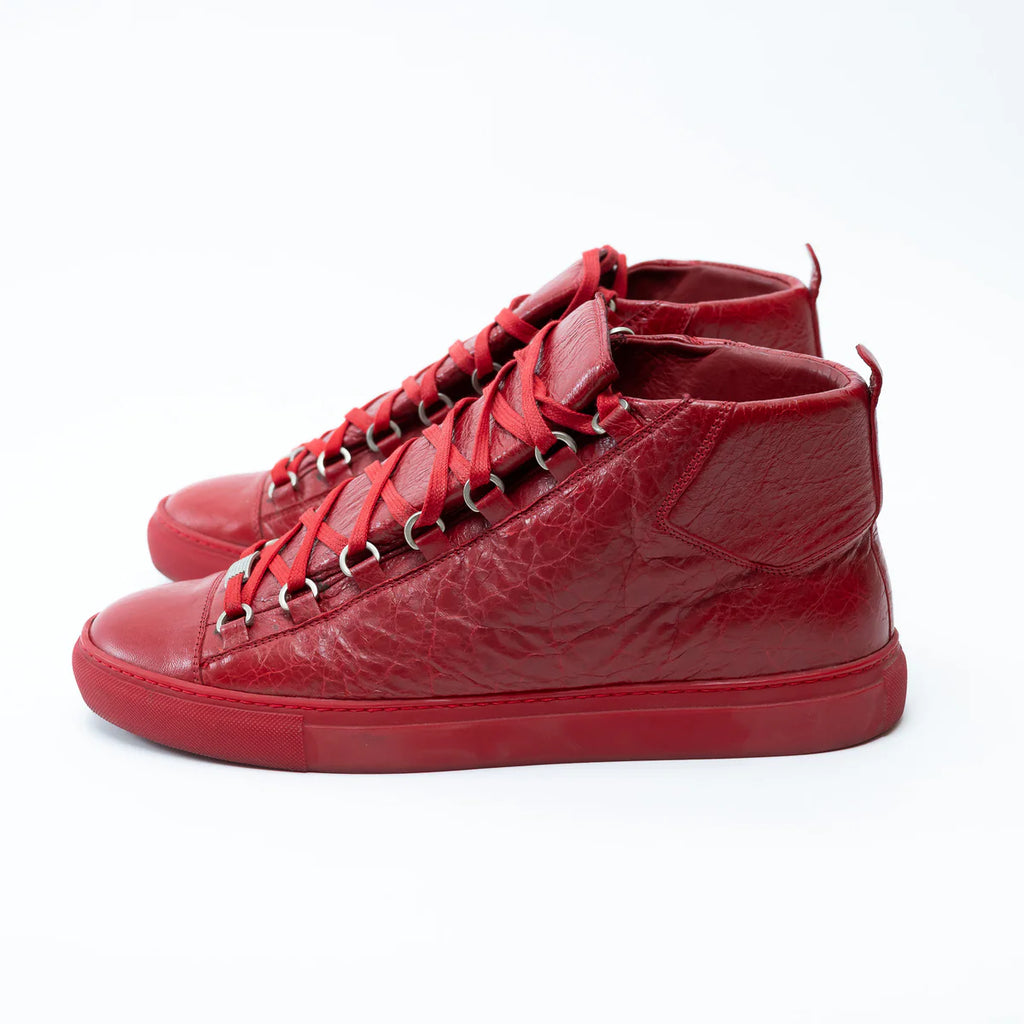 Balenciaga Arena Red High Top Sneakers Size 44 Coeur Cult Core